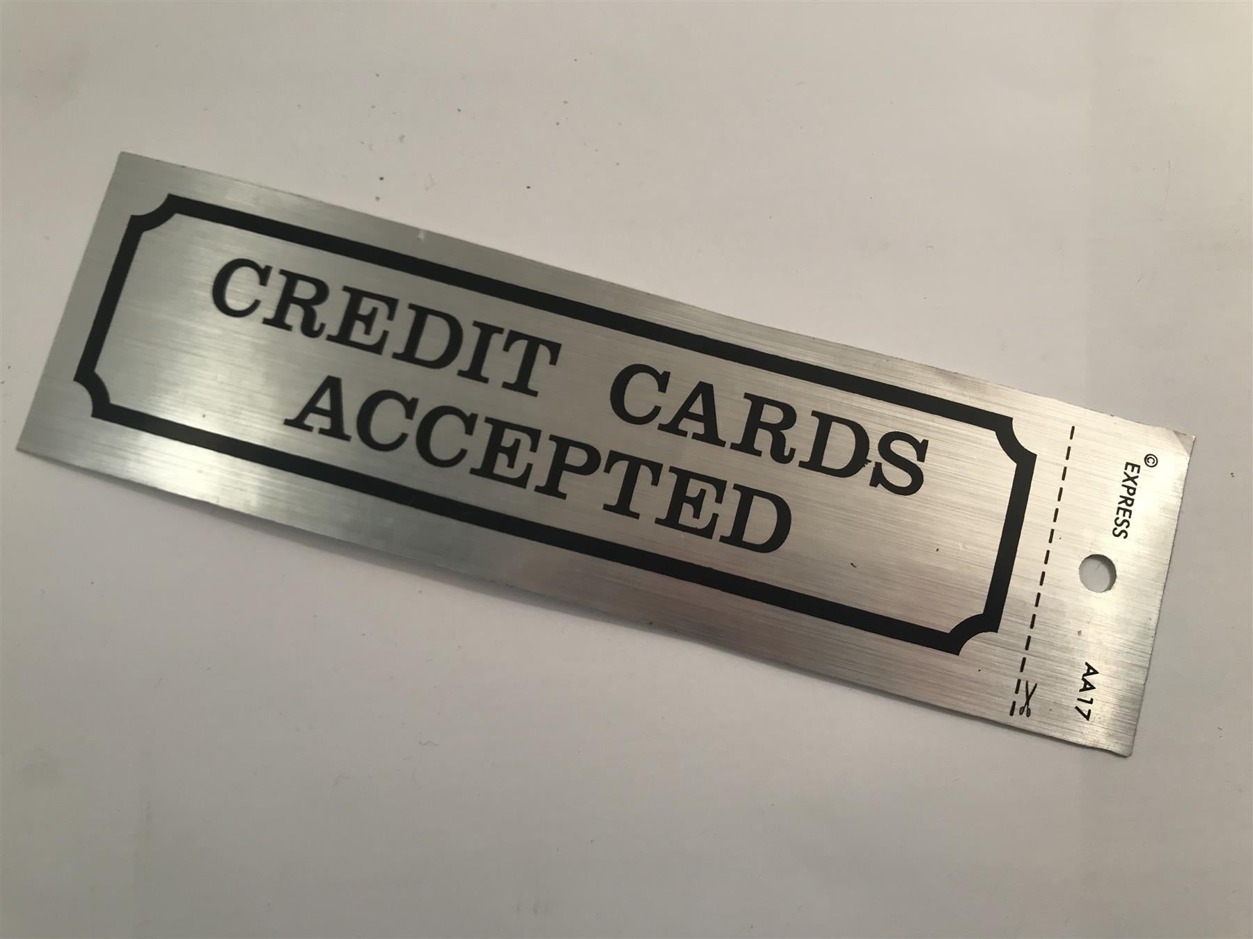 Credit Cards Accepted Adhesive Sign