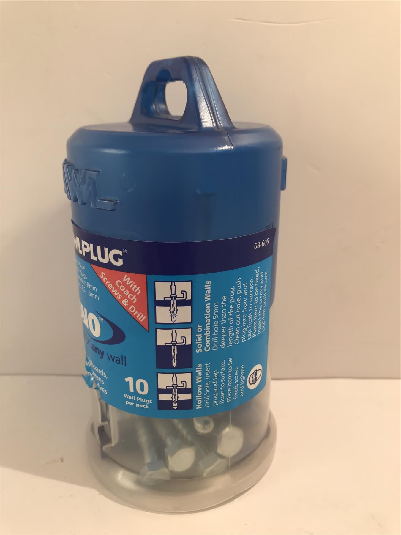 21pc Rawlplug 8mm, Screw 4.5-6mm and Drill Bit 8mm Set  LO8710