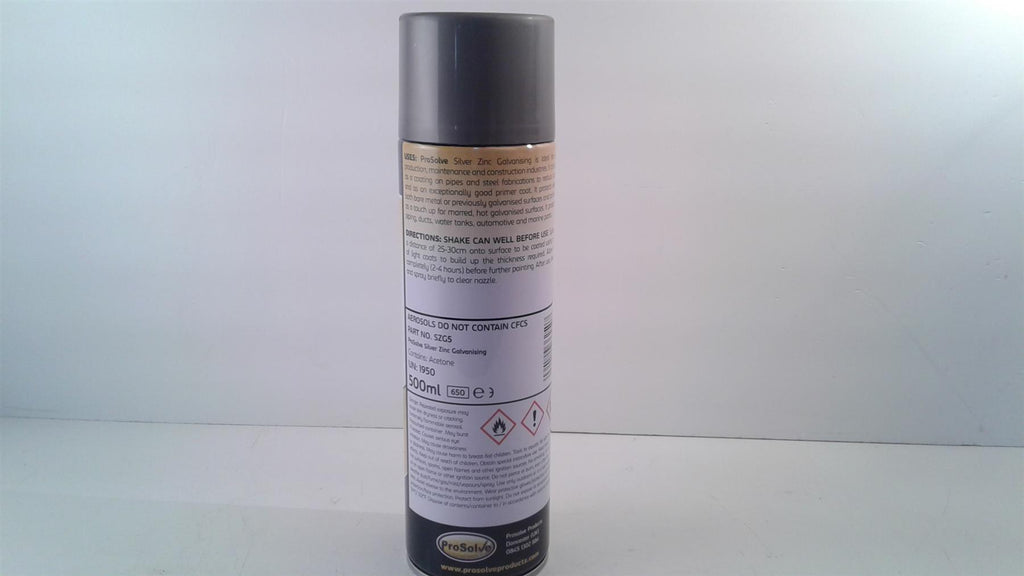 ProSolve Silver Zinc Galvanising spray Indoor Outdoor Wood Metal 500ml