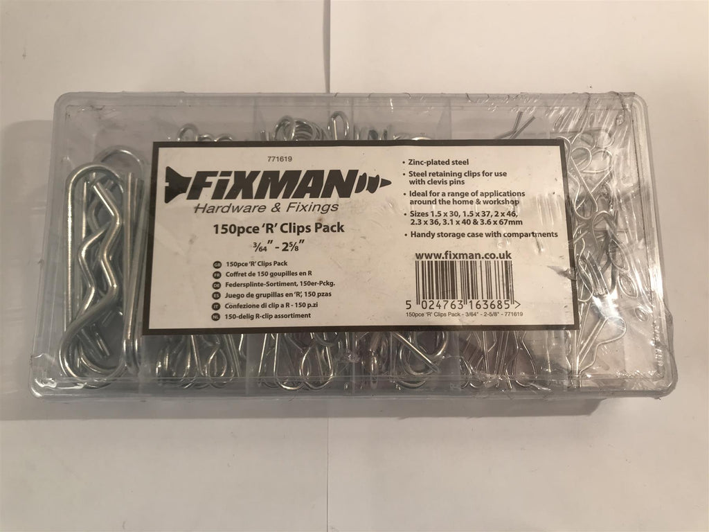 Fixman 150pc 'R' Clips Pack 771619