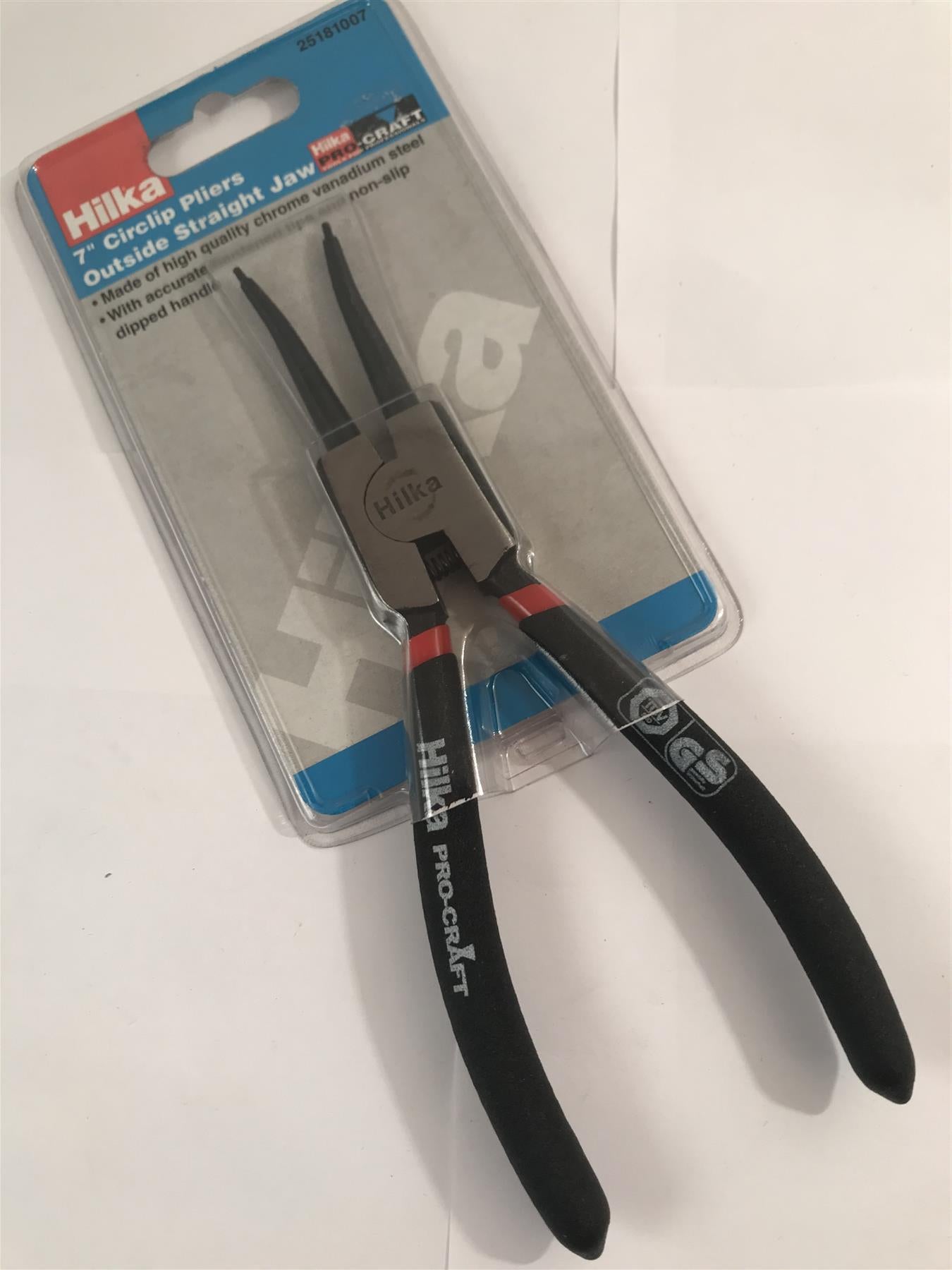 Hilka 25181007 7" Outside Straight Jaw Circlip Pliers